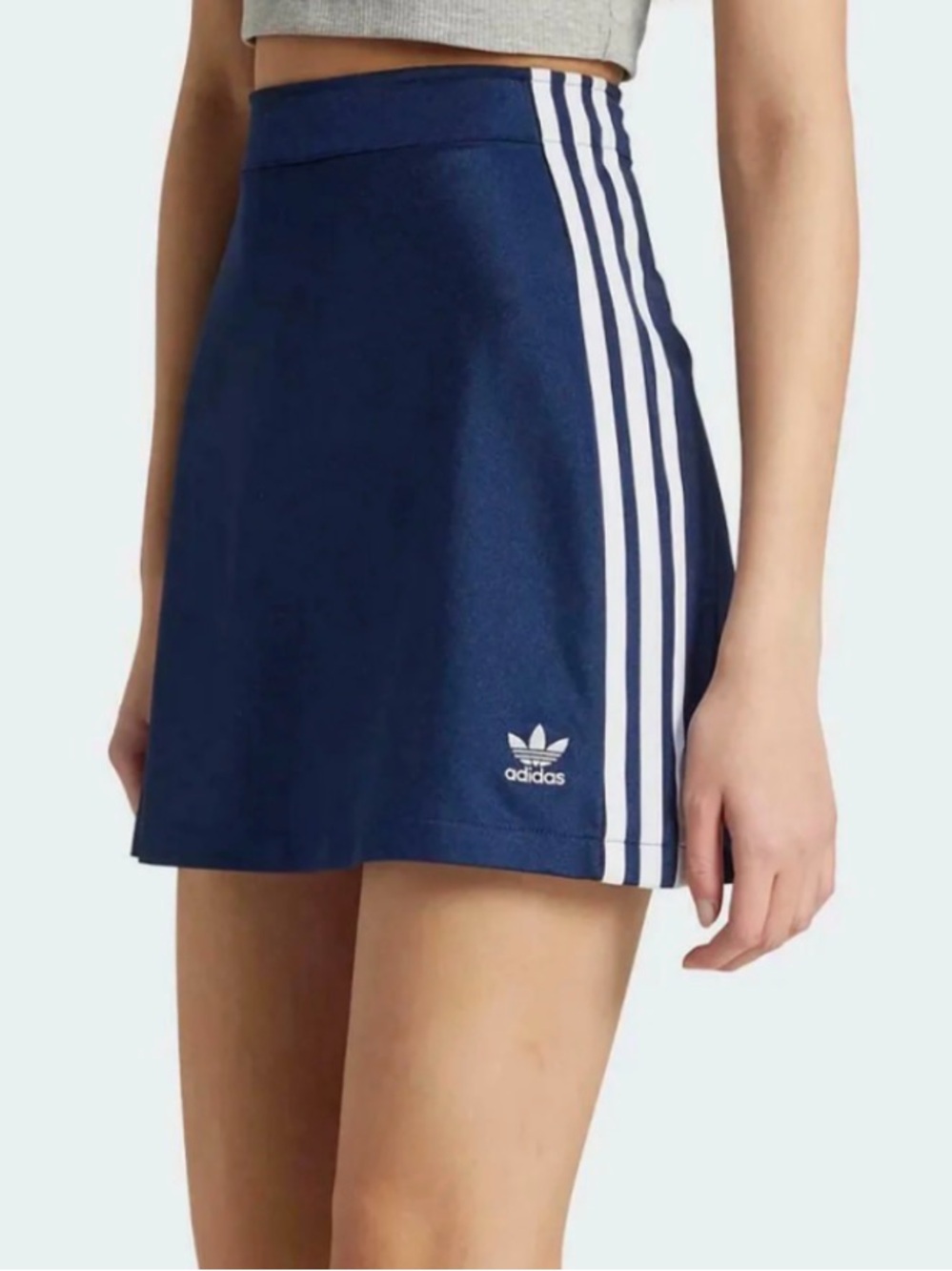 Adidas Navy Blue Skirt with White Three-Stripes